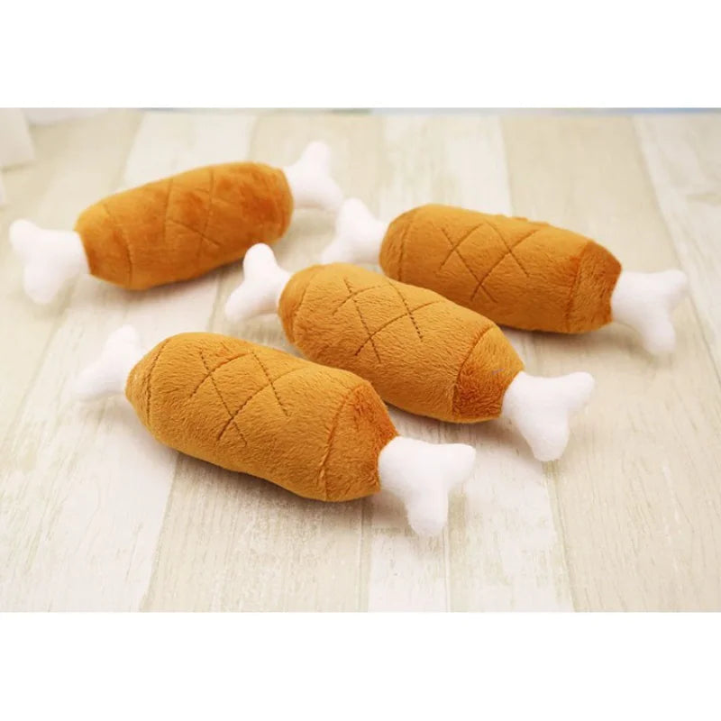 1pc veludo quente pet gato cachorro frango pernas interativo brinquedo de pelúcia para animais de estimação fontes som