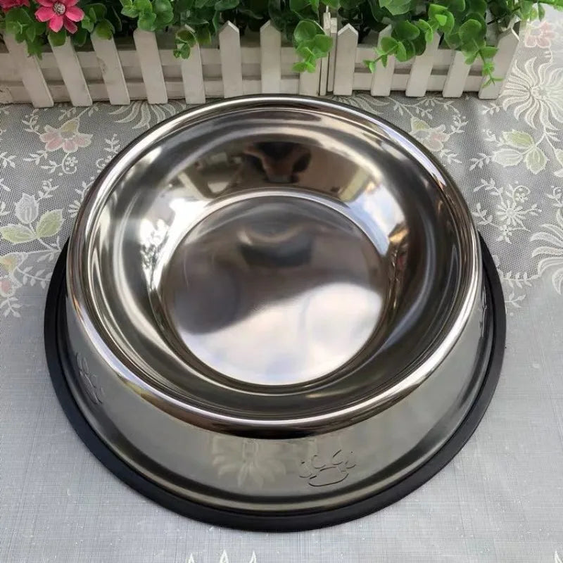 Comedouro bededouro inox antiderrapante para animais de estimação catrro gato porte pequeno médio grande