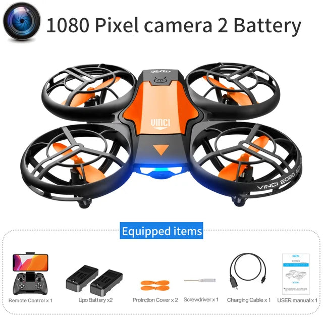 V8 novo mini zangão 4k 1080p hd câmera drones wifi fpv altura de pressão ar manter dobrável quadcopter rc dron brinquedo presente