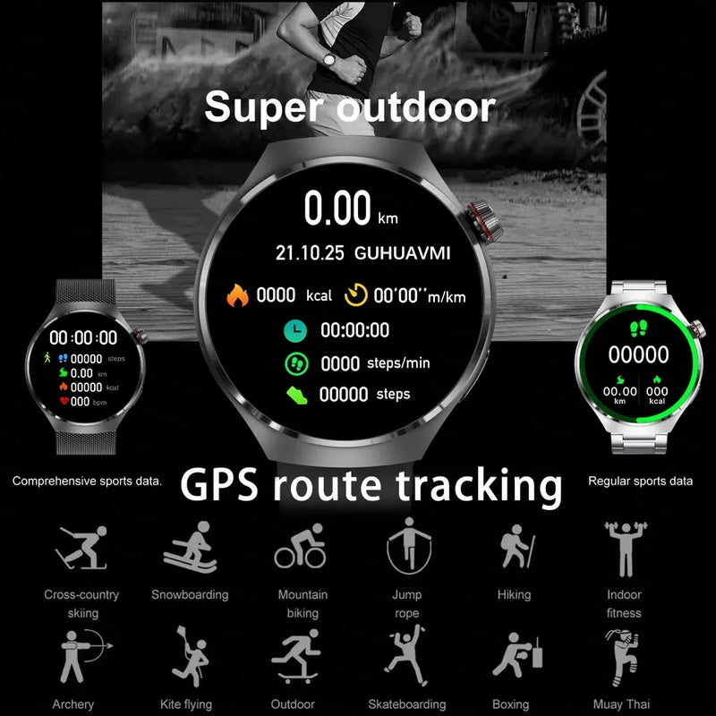 Huawei GT4 Pro Smartwatch Impermeável para Homens, GPS, NFC, 360x360, Tela AMOLED, Frequência Cardíaca, Chamada Bluetooth, IP68, 2022