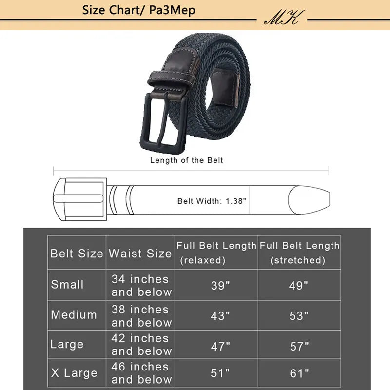 MaiKun-cintos de lona masculinos, fivela de metal, correia tática militar, cinto elástico para calças e jeans, moda masculina