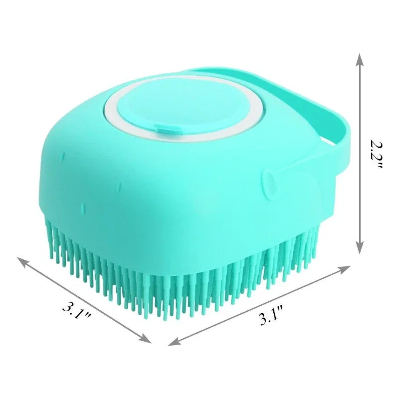 Pet Dog Shampoo Brush, Cat Massage Comb, Grooming Scrubber para banho de cabelo curto, borracha de silicone macia, 2.7oz, 80ml