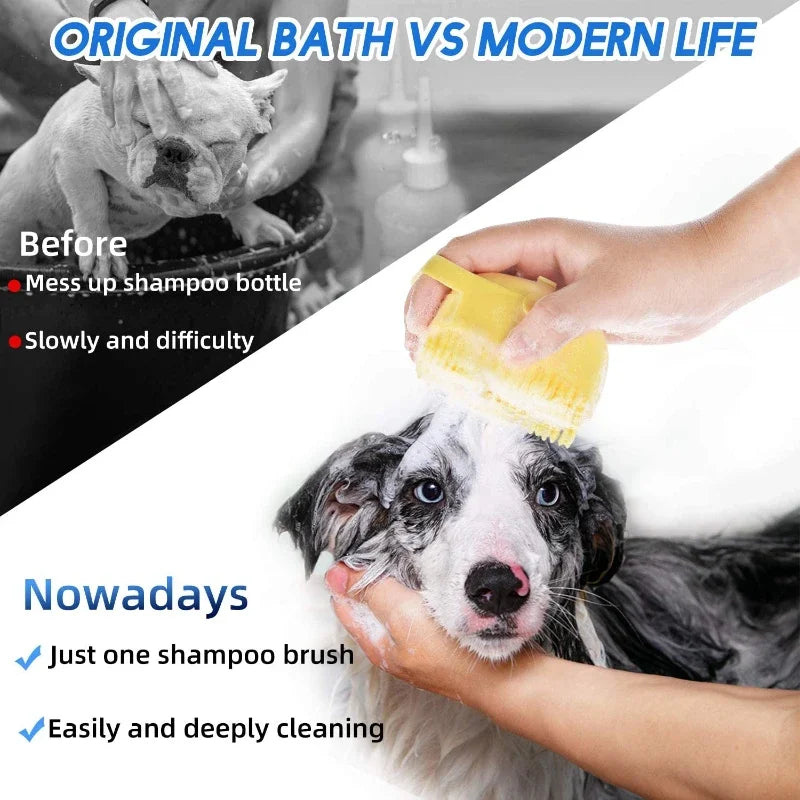 Pet Dog Shampoo Brush, Cat Massage Comb, Grooming Scrubber para banho de cabelo curto, borracha de silicone macia, 2.7oz, 80ml