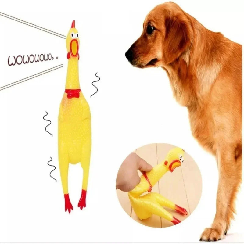 Brinquedo de Borracha com Som para Pets – Frango, Galo, Cachorro, Criança, Bebê – 16 cm, 31 cm, 39 cm