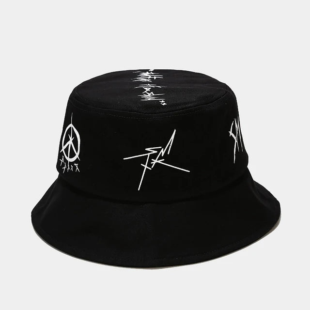 Chapéu de balde de algodão verão retalhos graffiti homem mulher ao ar livre hip hop dobrável bob pescador boné viagem casual gorros panamá