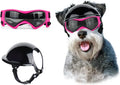 Capacete e óculos de sol para cães ATUBAN, óculos de proteção UV para cães, chapéu esportivo para cães médios, para caminhadas ao ar livre