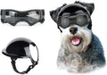 Capacete e óculos de sol para cães ATUBAN, óculos de proteção UV para cães, chapéu esportivo para cães médios, para caminhadas ao ar livre