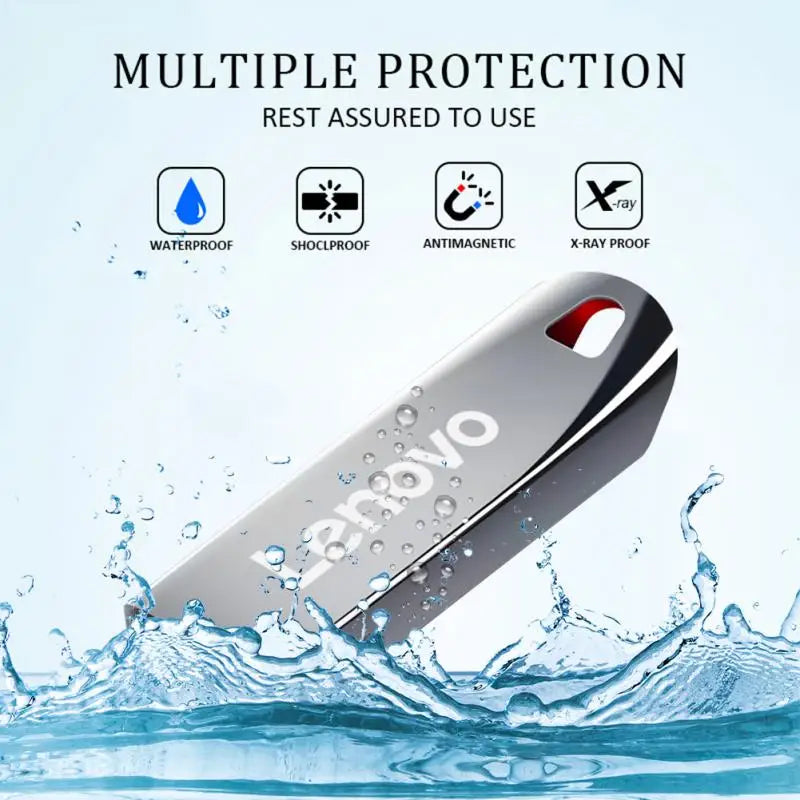 Original Lenovo 2TB USB Flash 3.0 Drive 1TB Metal Real Capacity Memory Stick High Speed Storage U Disk For Laptop/Tablet Ps4