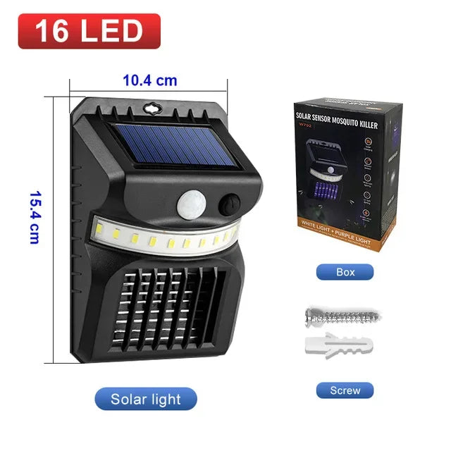 LED Solar Mosquito Killer Lamp, Lâmpada de parede do jardim ao ar livre, Mosquito-Killing Função, Corpo Indução Inteligente, Upgrades