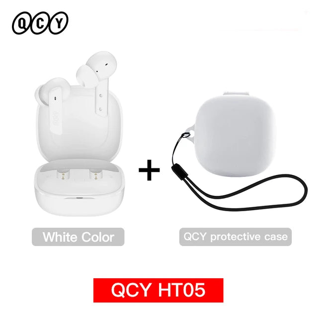 QCY HT05 ANC fone de ouvido sem fio 40dB cancelamento de ruído Bluetooth 5.2 fone de ouvido 6 microfone ENC HD chamada TWS fones de ouvido modo de transparência