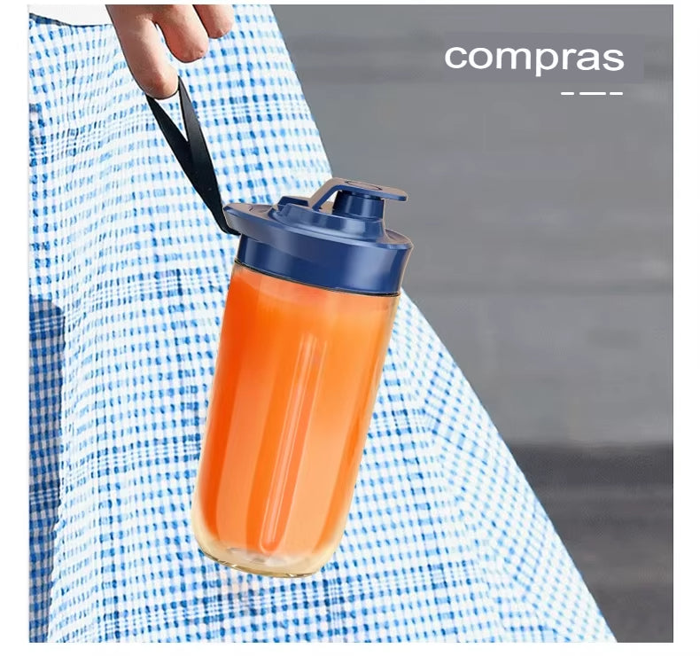 Kit Completo: Espremedor Portátil com 2 Copos, Mini Liquidificador Recarregável USB e Copo para ba