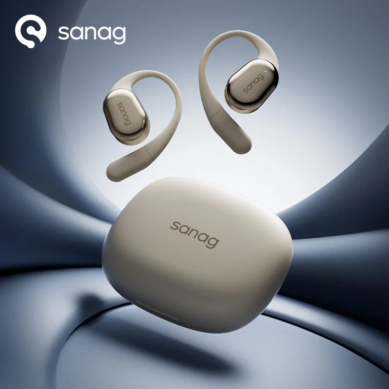 Sanag-C16S Auscultadores Bluetooth, Orelha Aberta OWS Fones De Ouvido, Headset De Som HiFi, Controle De App, Earbuds TWS, Reprodução De 8 Horas