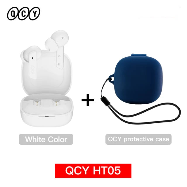 QCY HT05 ANC fone de ouvido sem fio 40dB cancelamento de ruído Bluetooth 5.2 fone de ouvido 6 microfone ENC HD chamada TWS fones de ouvido modo de transparência