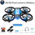 V8 novo mini zangão 4k 1080p hd câmera drones wifi fpv altura de pressão ar manter dobrável quadcopter rc dron brinquedo presente