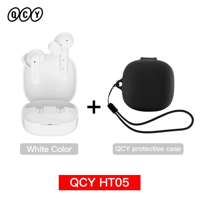 QCY HT05 ANC fone de ouvido sem fio 40dB cancelamento de ruído Bluetooth 5.2 fone de ouvido 6 microfone ENC HD chamada TWS fones de ouvido modo de transparência