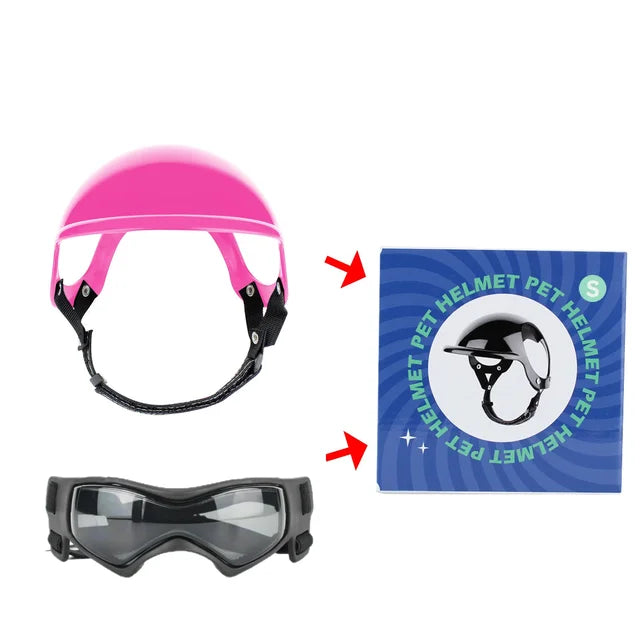 Capacete e óculos de sol para cães ATUBAN, óculos de proteção UV para cães, chapéu esportivo para cães médios, para caminhadas ao ar livre