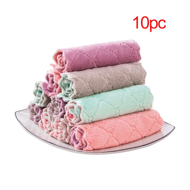 5/10PC Cozinha Acessórios Super Absorvente Microfibra Prato Pano Louça Toalha De Limpeza Doméstica Cozinha Ferramentas Gadget ALI253