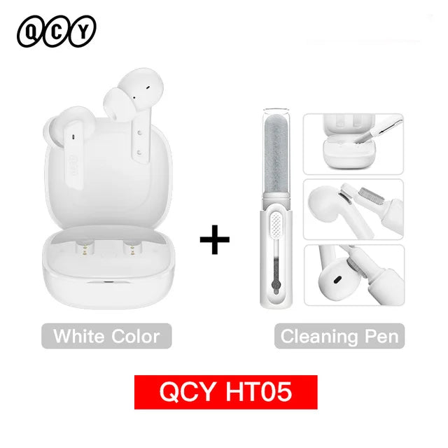 QCY HT05 ANC fone de ouvido sem fio 40dB cancelamento de ruído Bluetooth 5.2 fone de ouvido 6 microfone ENC HD chamada TWS fones de ouvido modo de transparência