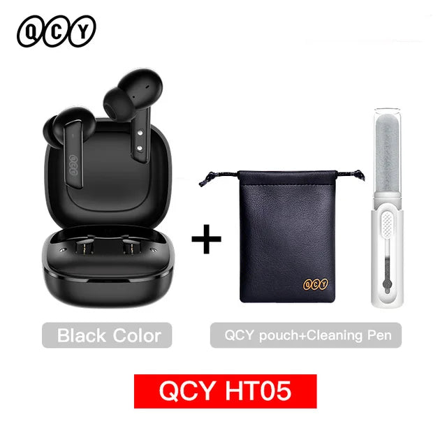 QCY HT05 ANC fone de ouvido sem fio 40dB cancelamento de ruído Bluetooth 5.2 fone de ouvido 6 microfone ENC HD chamada TWS fones de ouvido modo de transparência