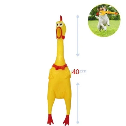 Brinquedo de Borracha com Som para Pets – Frango, Galo, Cachorro, Criança, Bebê – 16 cm, 31 cm, 39 cm