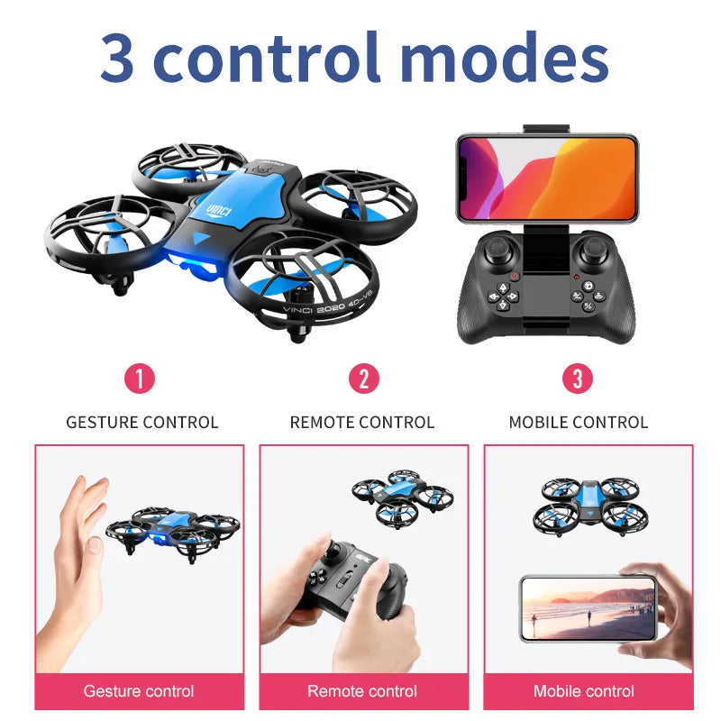 V8 novo mini zangão 4k 1080p hd câmera drones wifi fpv altura de pressão ar manter dobrável quadcopter rc dron brinquedo presente