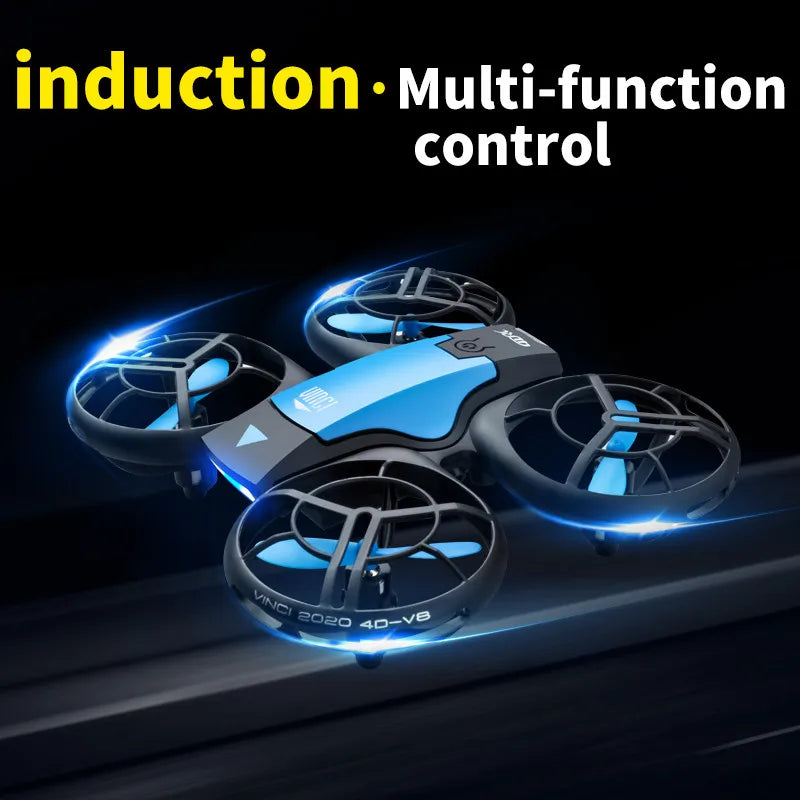 V8 novo mini zangão 4k 1080p hd câmera drones wifi fpv altura de pressão ar manter dobrável quadcopter rc dron brinquedo presente