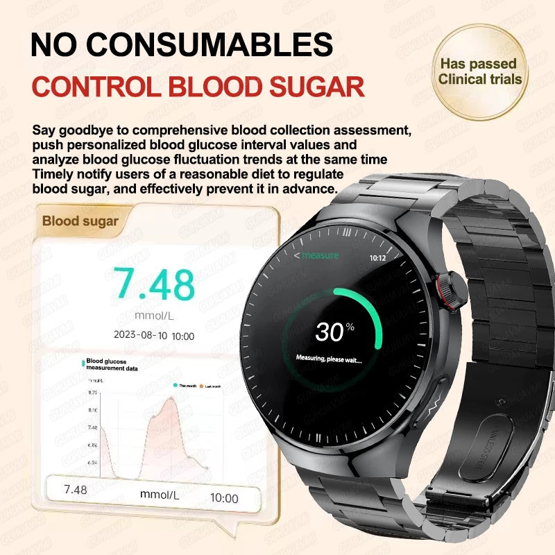 Xiaomi Five organ Examination Health Smartwatch, Chamada Bluetooth, Pressão Arterial, Pressão Arterial, Açúcar no Sangue, Ácido Úrico, 2024