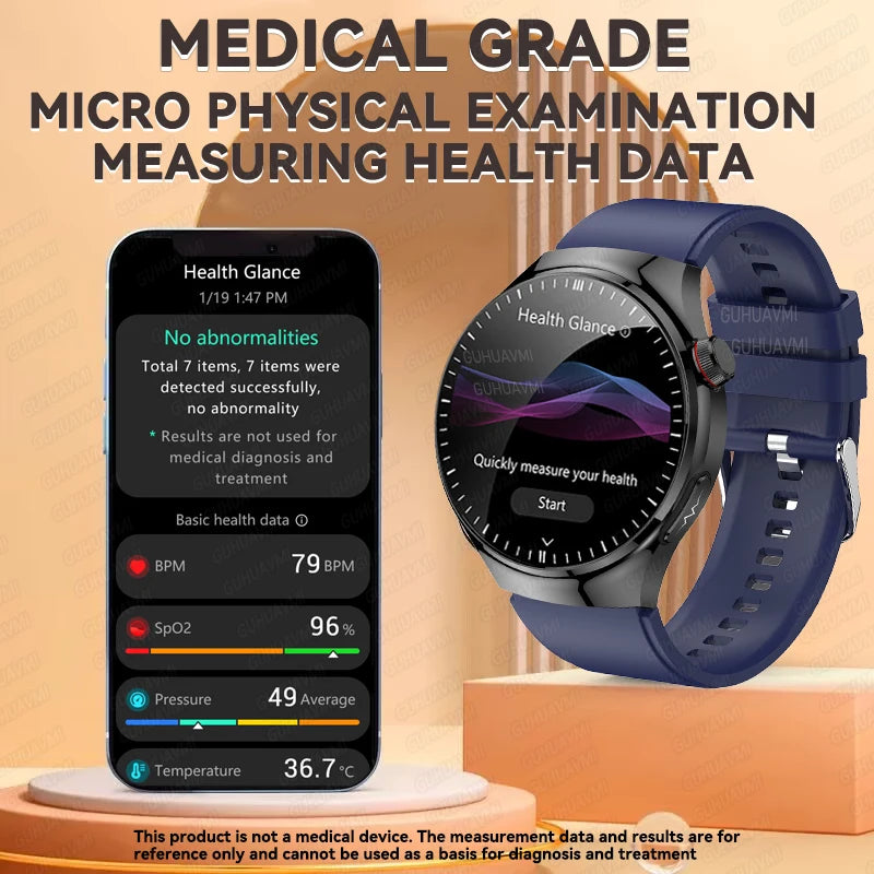 Xiaomi Five organ Examination Health Smartwatch, Chamada Bluetooth, Pressão Arterial, Pressão Arterial, Açúcar no Sangue, Ácido Úrico, 2024