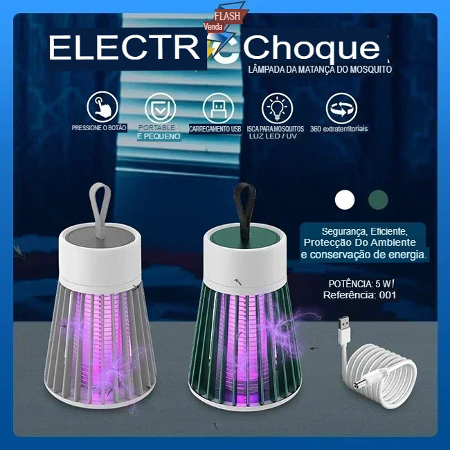 Lâmpada Elétrica Mata-Mosquitos Com Luz UV Usb Killing Lamp Shock Armadilha Para Insetos-